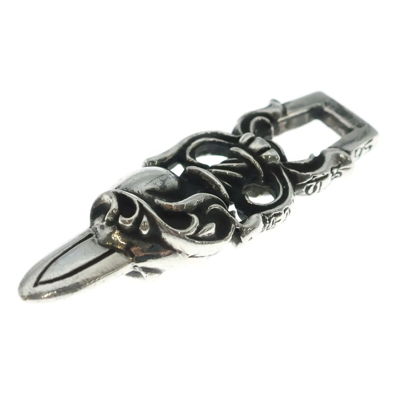 Chrome Hearts Dagger Heart Pendant Top Silver