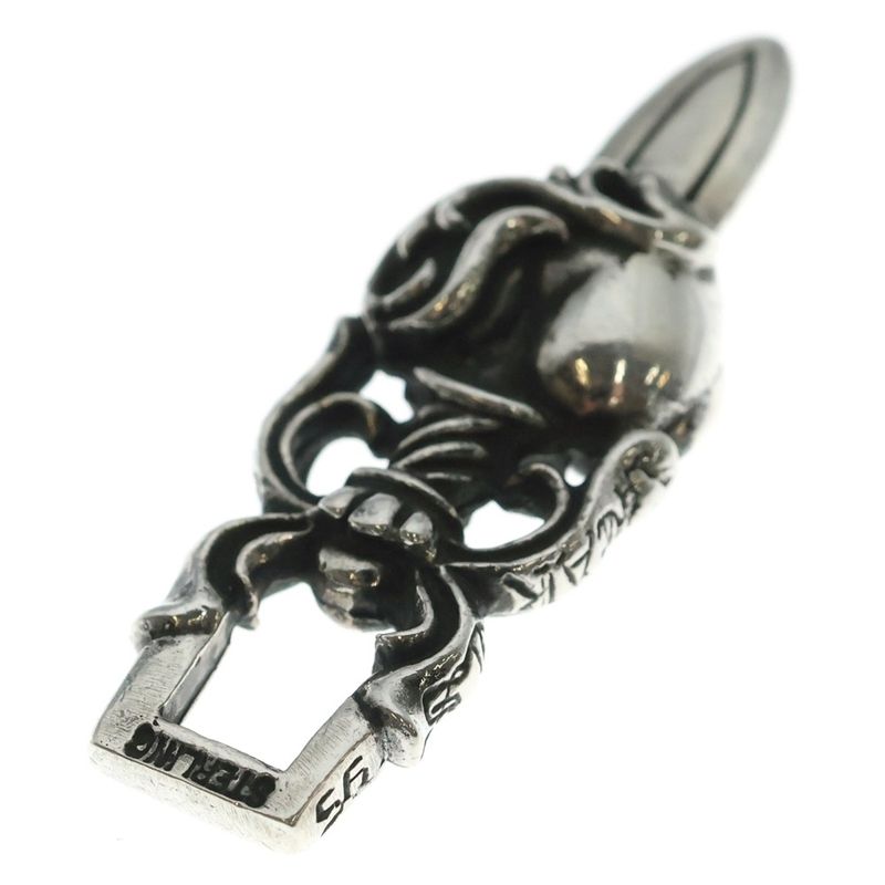 Chrome Hearts Dagger Heart Pendant Top Silver
