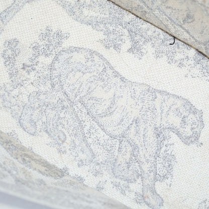 Dior Book Tote Toile de Jouy Animal All Over Pattern Jacquard White Gray