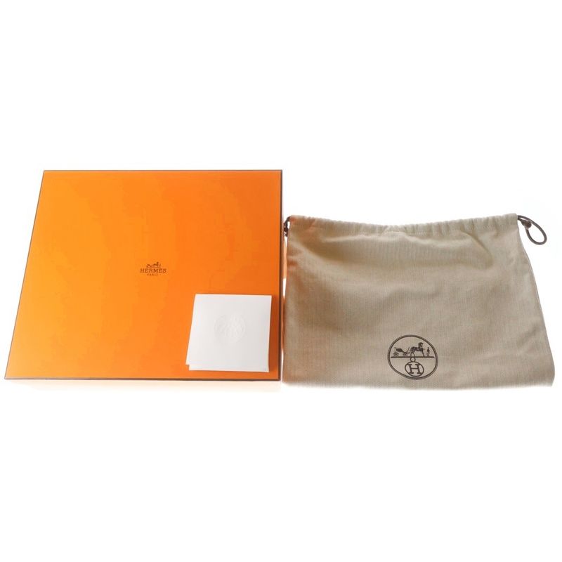 Hermes Evelyne PM Etoupe Taurillon Clemence Leather Shoulder Bag Gold Brown