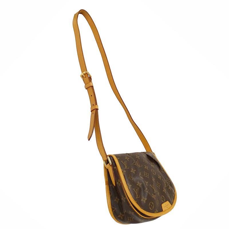 Louis Vuitton Shoulder Bag Monogram Canvas Menilmontan PM Brown Crossbody Flap