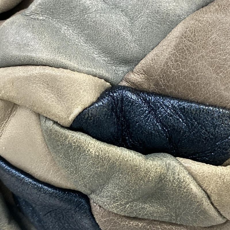 Miu Miu Tote Gray Navy Multi Leather