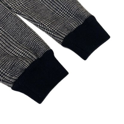 Louis Vuitton Dress M Cqr Black Gray Long Sleeve Knee Length Houndstooth