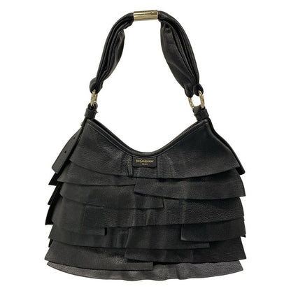 Saint Laurent Rive Gauche Shoulder Bag Tropez Black Leather