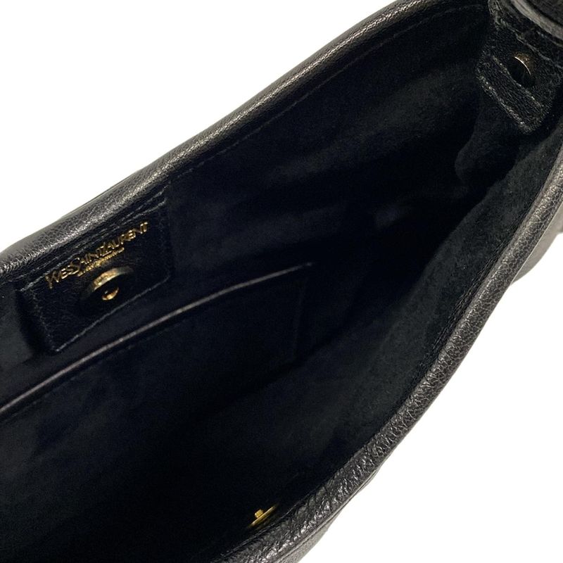 Saint Laurent Rive Gauche Shoulder Bag Tropez Black Leather