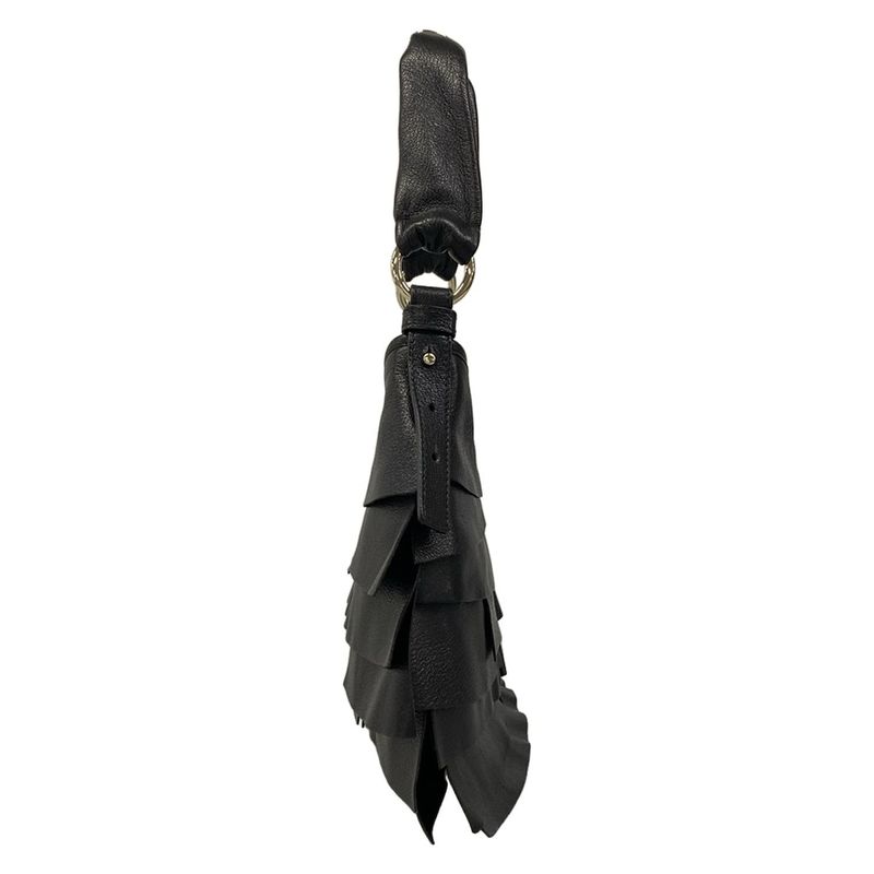 Saint Laurent Rive Gauche Shoulder Bag Tropez Black Leather