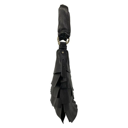 Saint Laurent Rive Gauche Shoulder Bag Tropez Black Leather