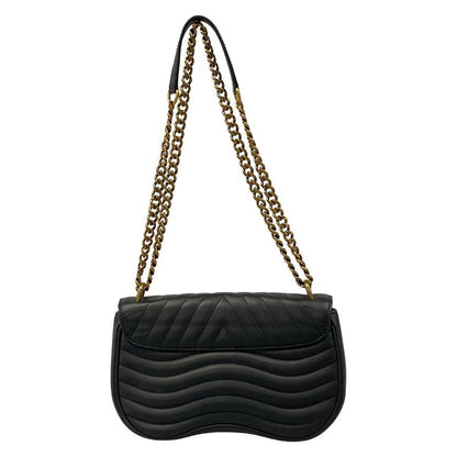 Louis Vuitton Shoulder Bag New Wave Chain MM Black Leather