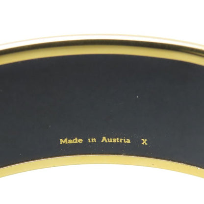 Hermes Bangle Enamel GM Metal Black Gold Cloisonne Tiger Bracelet
