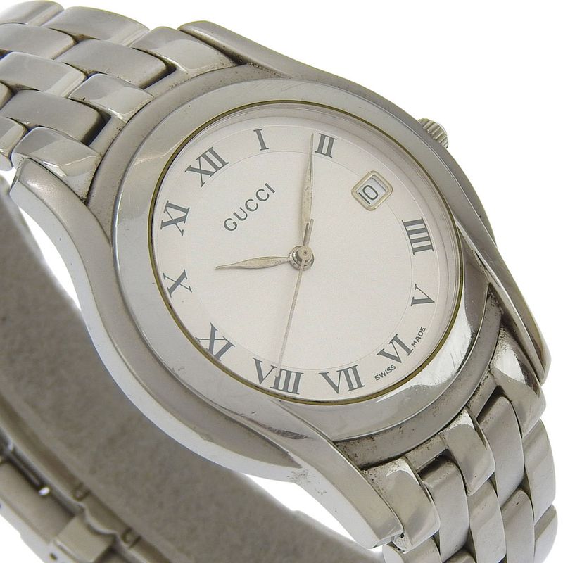 Gucci Stainless Steel Silver Quartz Analog Display Dial Watch