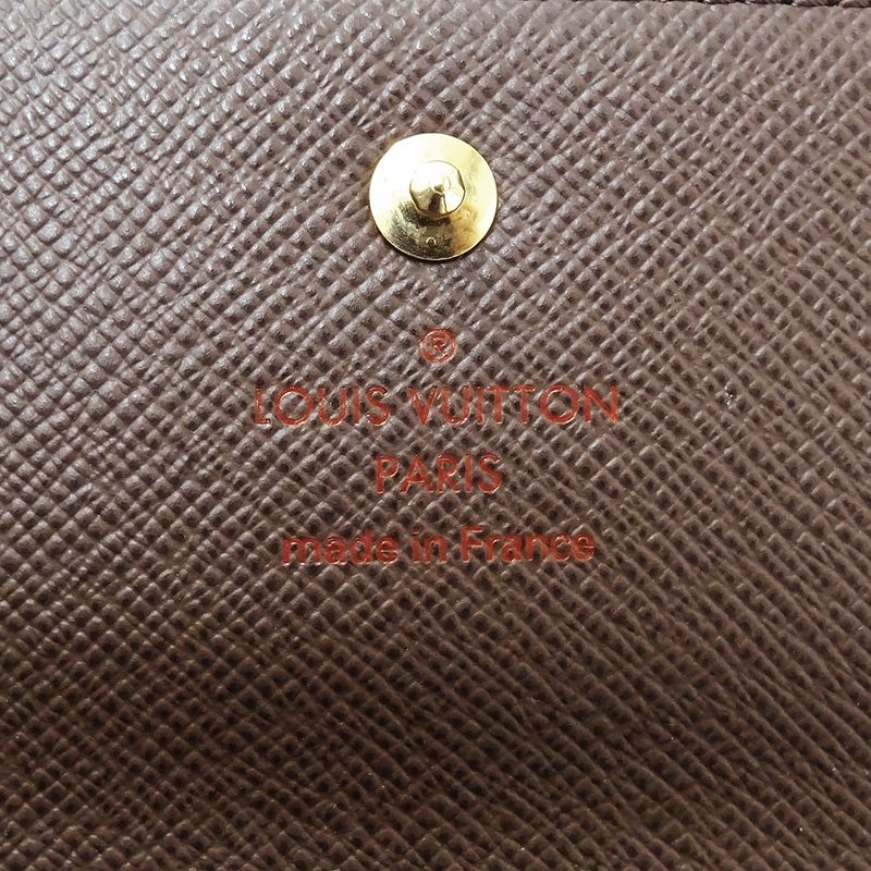 Louis Vuitton Wallet Damier Bifold Portefeuille Elise Brown