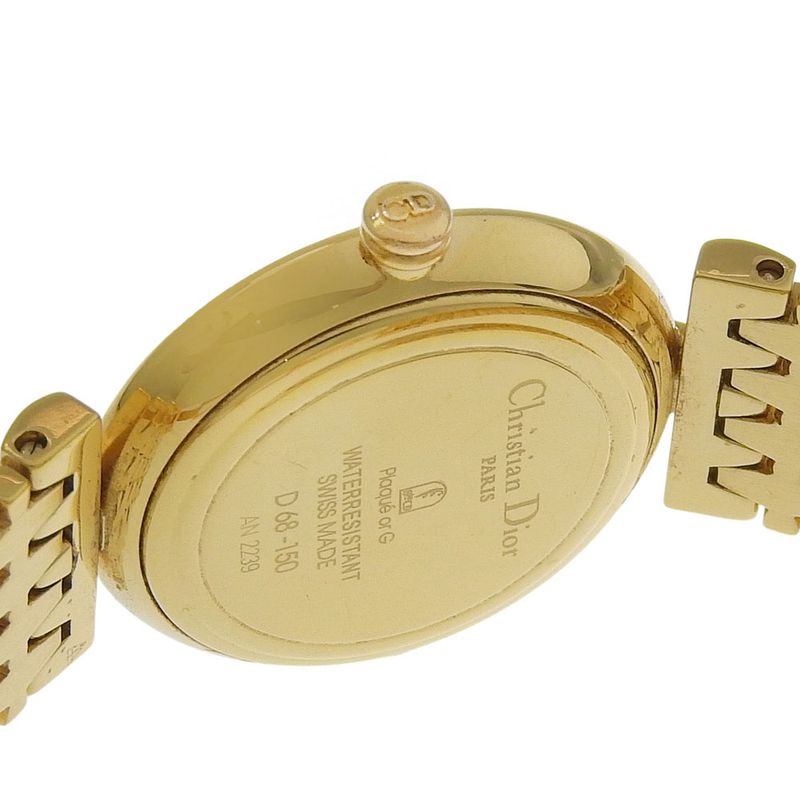 Dior Gold Plated Quartz Analog Display Dial Watch