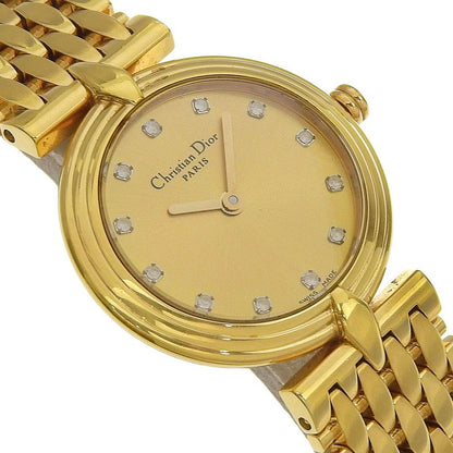 Dior Gold Plated Quartz Analog Display Dial Watch