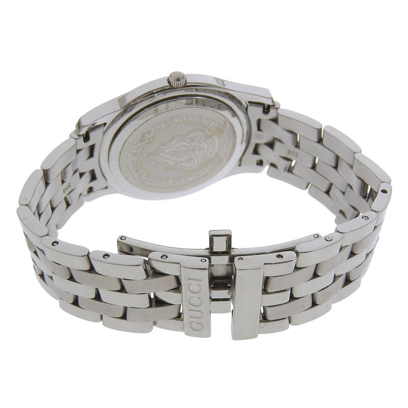 Gucci Stainless Steel Black Quartz Analog Display Dial Watch