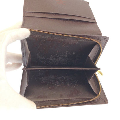 Louis Vuitton Damier Portomonevier Tresor Brown Fold Wallet Compact