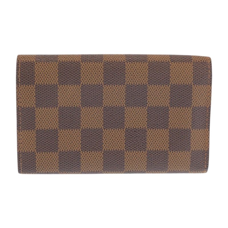 Louis Vuitton Damier Portomonevier Tresor Brown Fold Wallet Compact