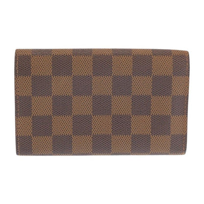 Louis Vuitton Damier Portomonevier Tresor Brown Fold Wallet Compact