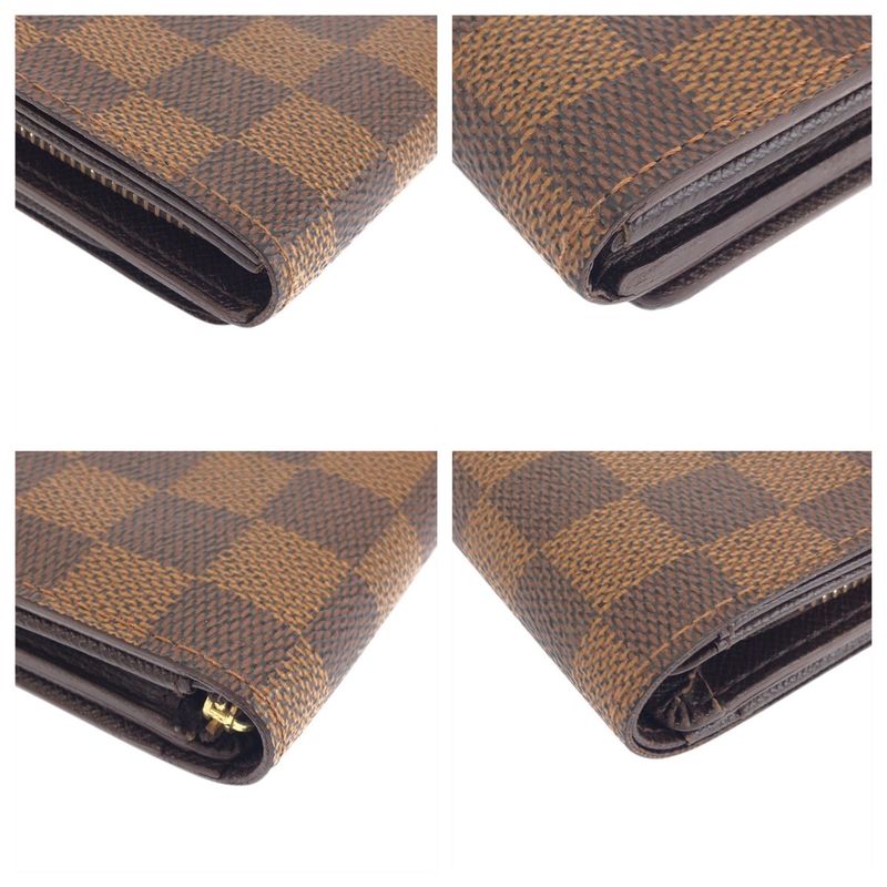 Louis Vuitton Damier Portomonevier Tresor Brown Fold Wallet Compact