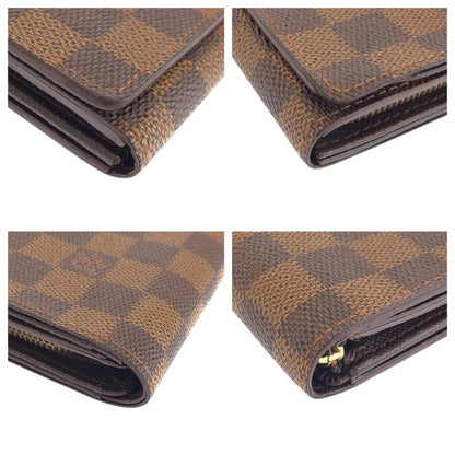 Louis Vuitton Damier Portomonevier Tresor Brown Fold Wallet Compact