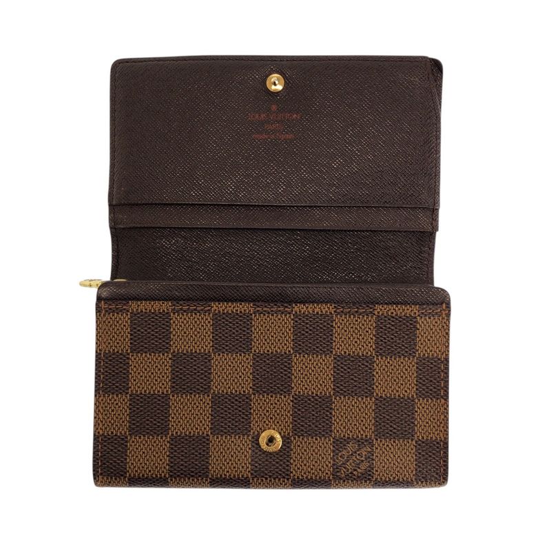 Louis Vuitton Damier Portomonevier Tresor Brown Fold Wallet Compact