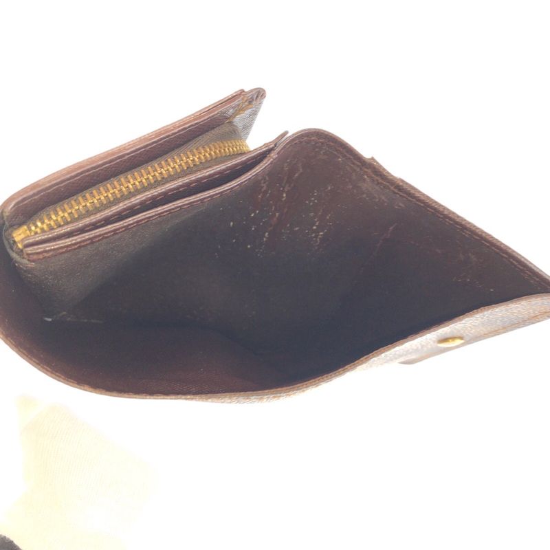 Louis Vuitton Damier Portomonevier Tresor Brown Fold Wallet Compact