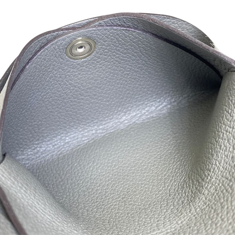 Hermes Calvi Duo Coin Case Card Mini Wallet Grimeia Gray Sophistication Luxury