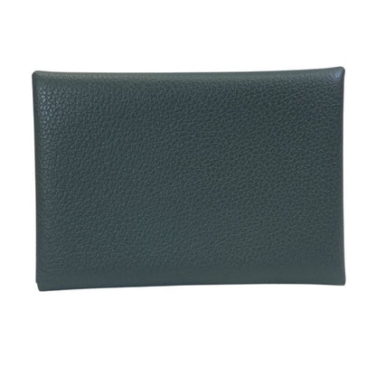 Hermes Calvi Duo Coin Case Card Mini Wallet Grimeia Gray Sophistication Luxury