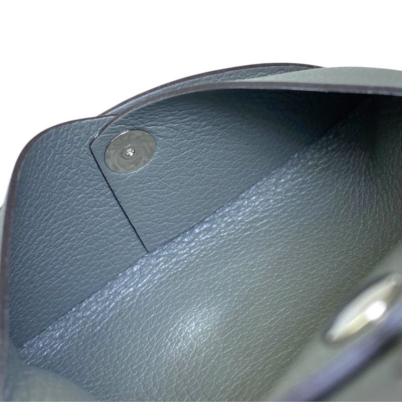 Hermes Calvi Duo Coin Case Card Mini Wallet Grimeia Gray Sophistication Luxury