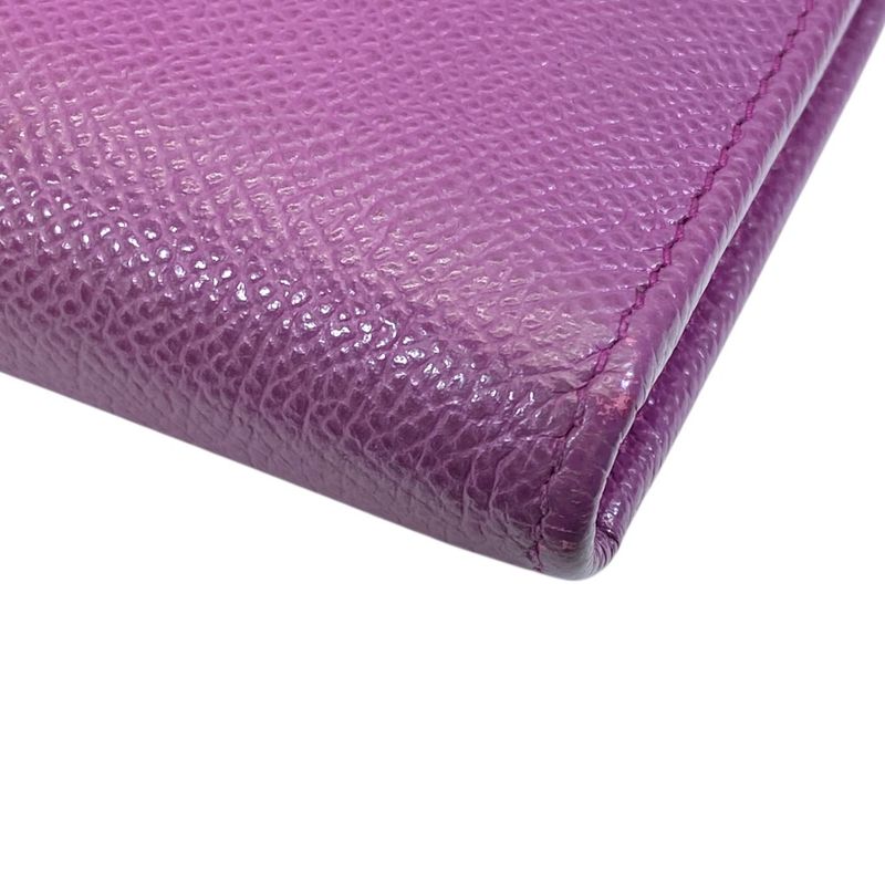 Bvlgari B-zero One Wallet L-shaped Zipper Logo Leather Purple Sophistication