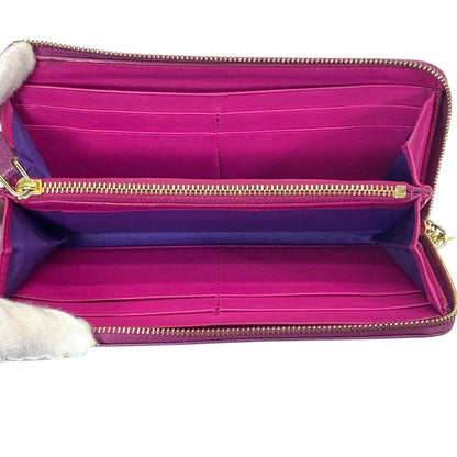 Bvlgari B-zero One Wallet L-shaped Zipper Logo Leather Purple Sophistication