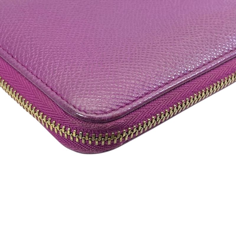 Bvlgari B-zero One Wallet L-shaped Zipper Logo Leather Purple Sophistication