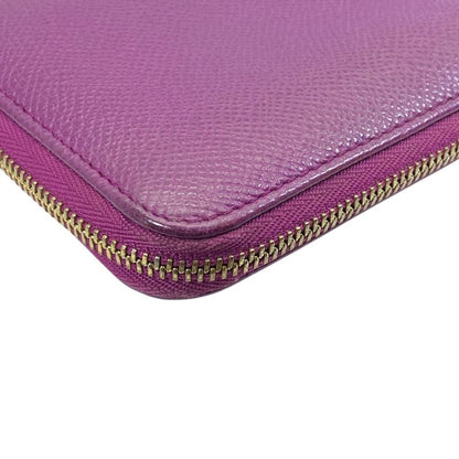 Bvlgari B-zero One Wallet L-shaped Zipper Logo Leather Purple Sophistication