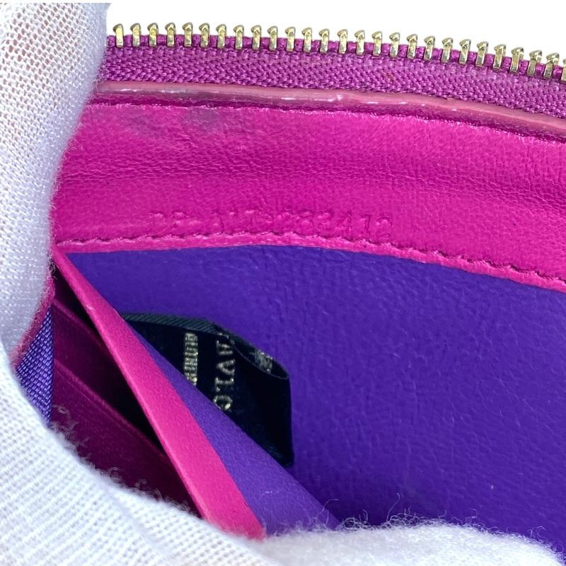Bvlgari B-zero One Wallet L-shaped Zipper Logo Leather Purple Sophistication