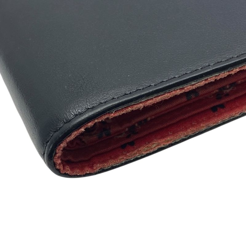 Saint Laurent Wallet Bifold Folding Paisley Compact Billfold Leather Black