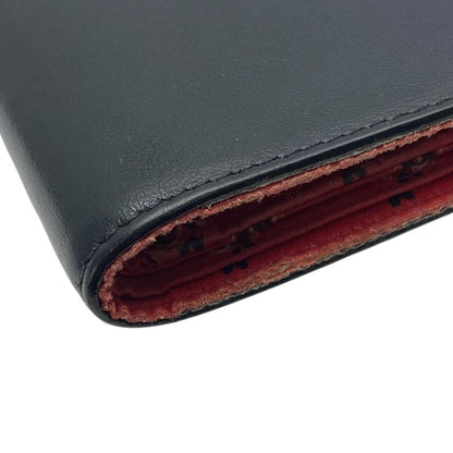 Saint Laurent Wallet Bifold Folding Paisley Compact Billfold Leather Black