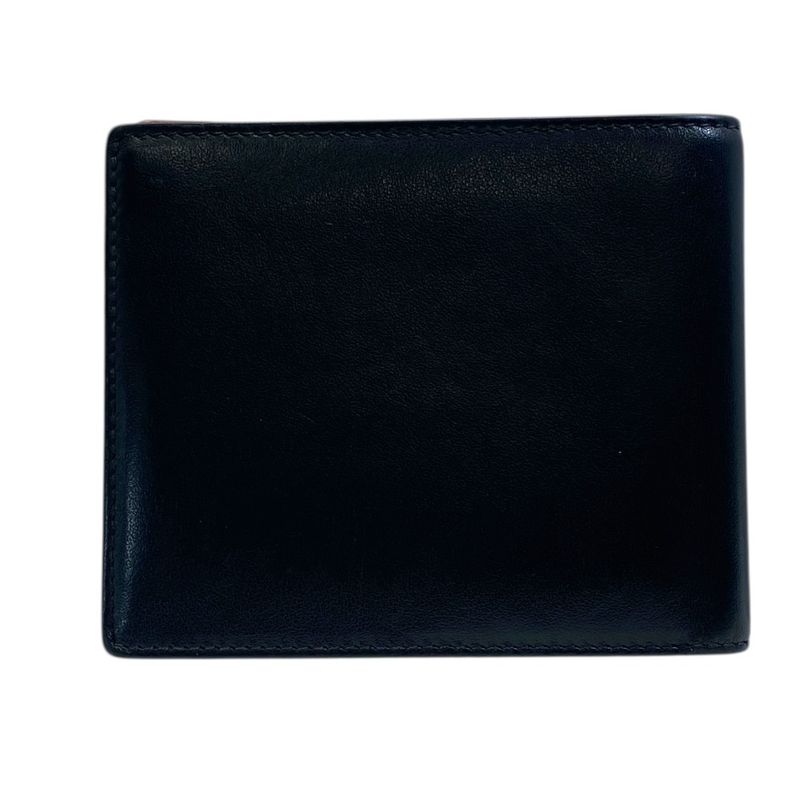 Saint Laurent Wallet Bifold Folding Paisley Compact Billfold Leather Black