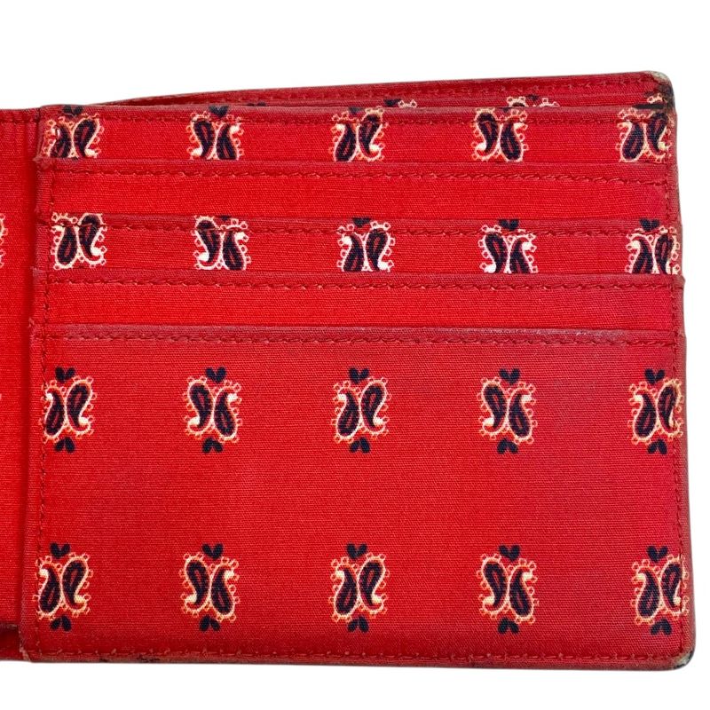Saint Laurent Wallet Bifold Folding Paisley Compact Billfold Leather Black