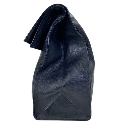 Saint Laurent Paris le Monogram Deli Paper Clutch Cassandra Logo Leather Black