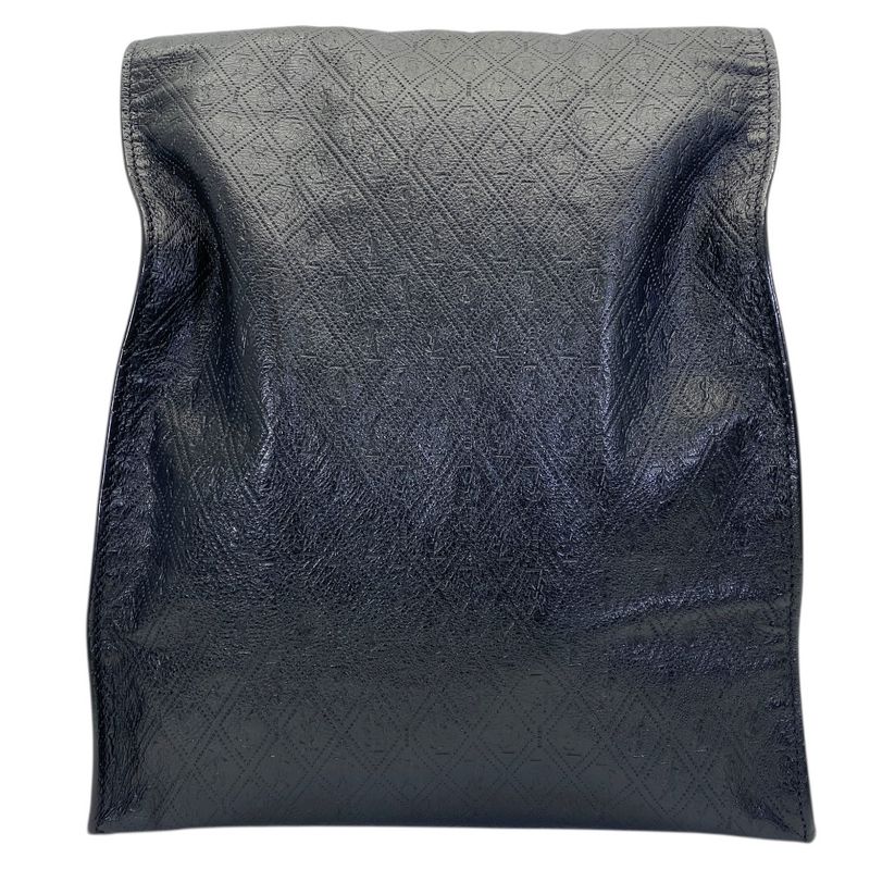 Saint Laurent Paris le Monogram Deli Paper Clutch Cassandra Logo Leather Black