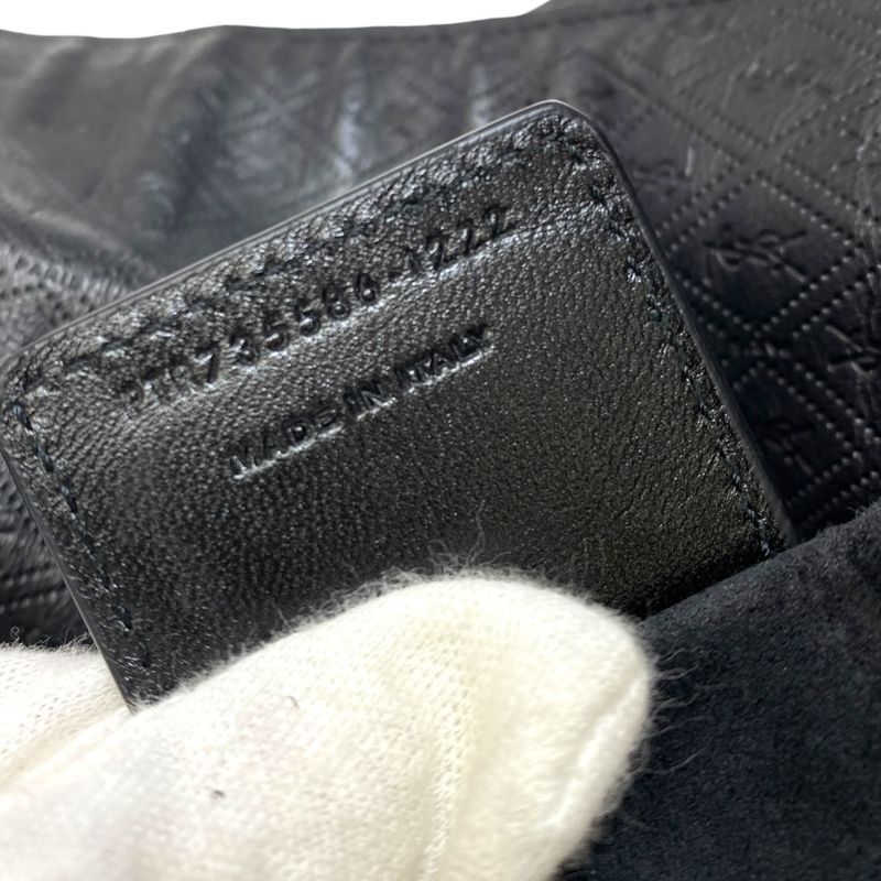 Saint Laurent Paris le Monogram Deli Paper Clutch Cassandra Logo Leather Black