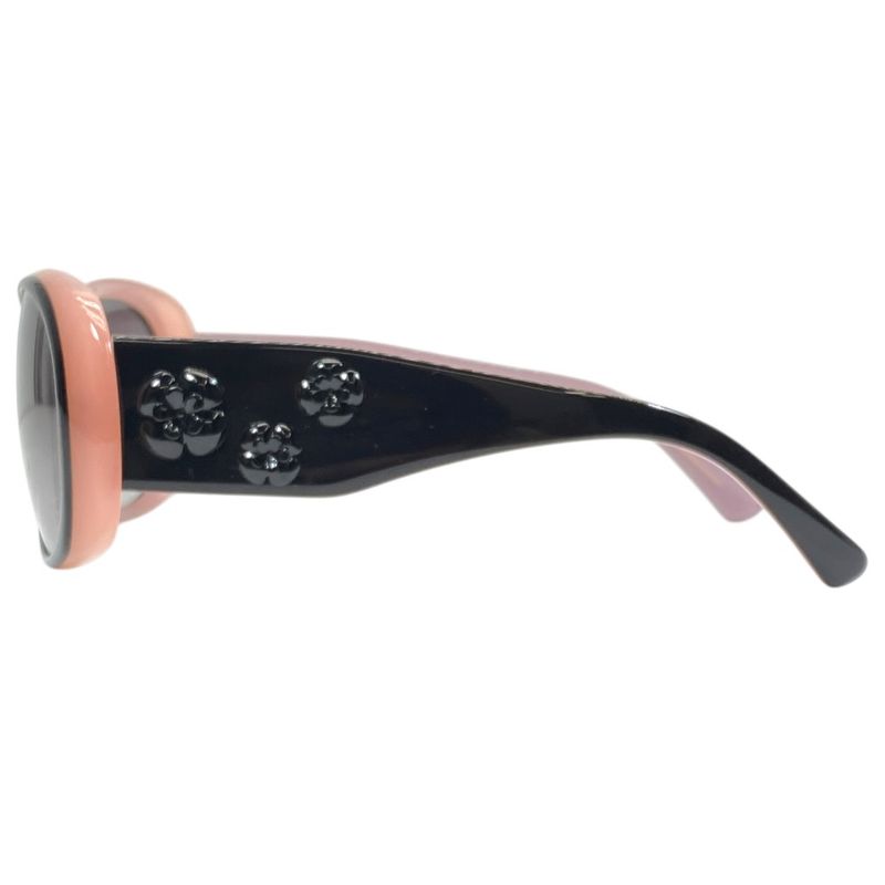 Chanel Camellia Sunglasses Eyewear CC Logo Plastic Colored Lenses Black Pink