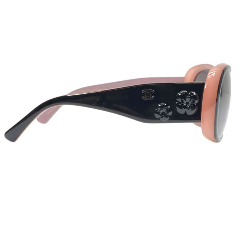 Chanel Camellia Sunglasses Eyewear CC Logo Plastic Colored Lenses Black Pink