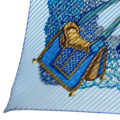 Hermes Gombres ET Lumieres Light and Shadow Pleated Carre 90 Scarf Plied Silk