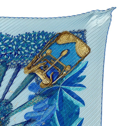 Hermes Gombres ET Lumieres Light and Shadow Pleated Carre 90 Scarf Plied Silk