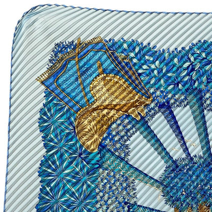 Hermes Gombres ET Lumieres Light and Shadow Pleated Carre 90 Scarf Plied Silk