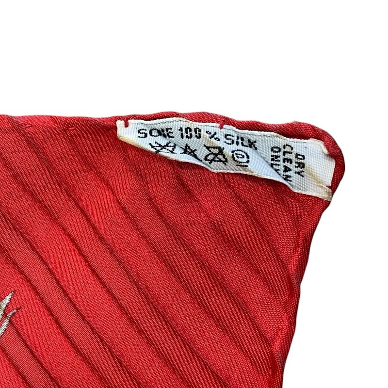 Hermes Scarf Passiflores Passion Flower Pleats Carre 90 Silk Red Multicolor