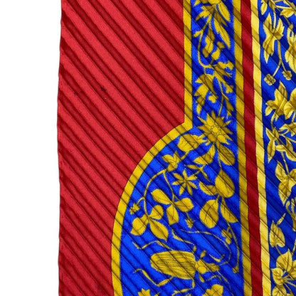 Hermes Scarf Joyaux de L'ete Summer Pleat Pleats Carre 90 Silk Red Multicolor