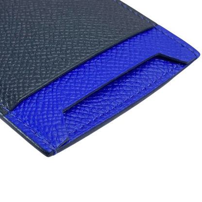 Hermes City Card Case Business Holder Compact Epsom Blue Gray Logo Sophisticatio