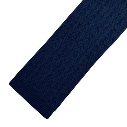 Hermes Knit Cable Scarf Shawl Cashmere Navy Classic Luxury Soft Warm Comfortable