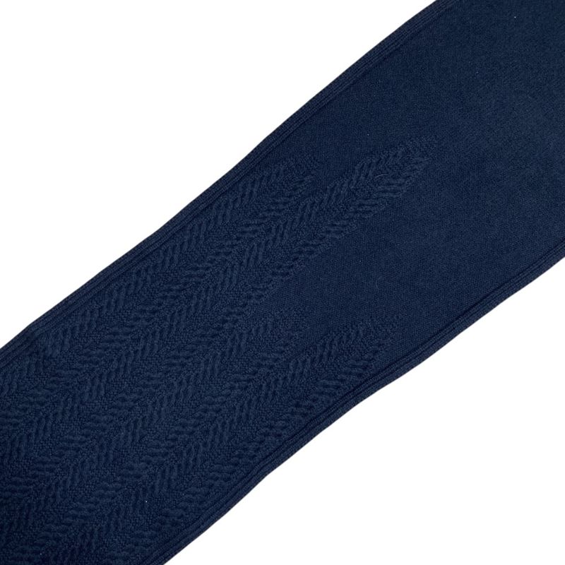 Hermes Knit Cable Scarf Shawl Cashmere Navy Classic Luxury Soft Warm Comfortable